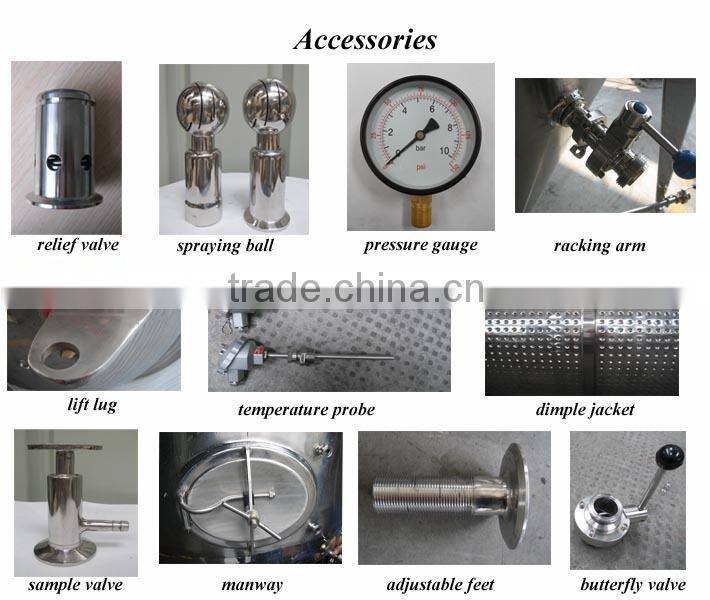 Hot sale 50L-6000L Jacketed Beer Conical Fermenters/Fermentation tanks