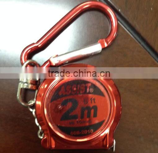 Assist 2m 6ft key chain pink measuring tape tape measure