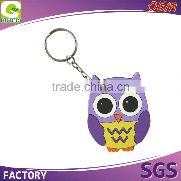 OEM 2D Or 3D Custom Design Rubber Keyring Or promotional Cartoon Rubber Keychain