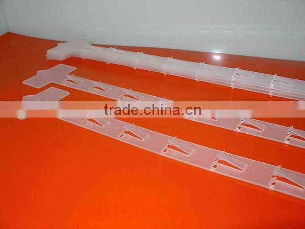 cream pp 24 hooks double clip strip,plastic clip strip,pp plastic clip strip