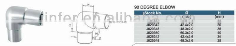 SS/garde corps inox/Stainless steel 90 degree elbow