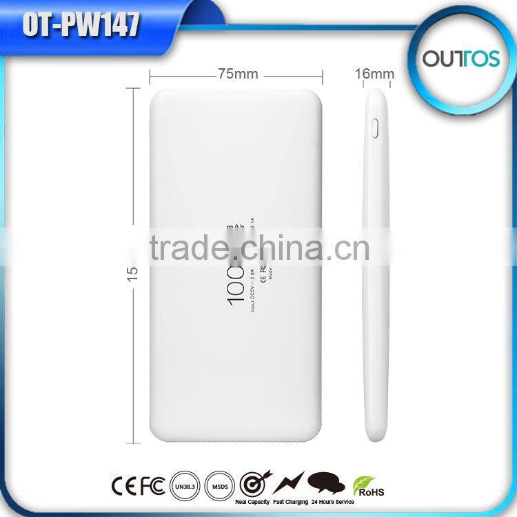 Portabel USB Power Bank Charger 10000mah Mobile Phone USB Battery for Travelling
