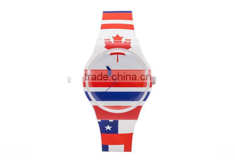 Custom fancy colorful silicone watch,japan movt watch