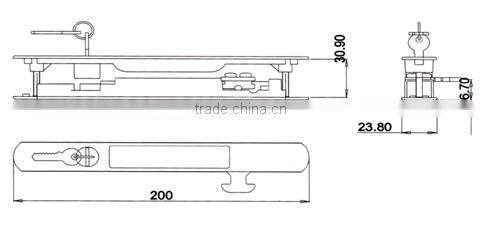 Aluminium Sliding Window and Door lock with key, UPVC profile window materials