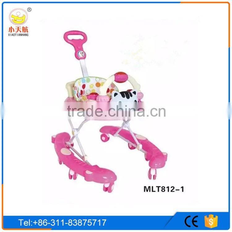 Hot selling lovely baby walker with light and music/Cheap 8 wheels baby walker