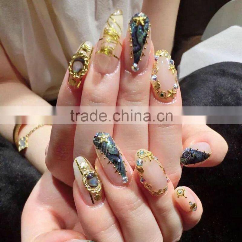 2015 new 3D nail accessories natual abalone shell jewelry stone for nail art decoration ZX:CNS01