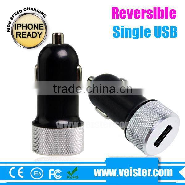 Colorful 5V1A Reversible USB Car CAdapter for iphone 6