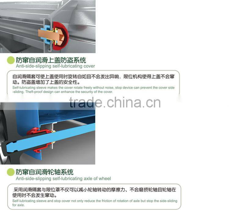 outdoor stainless steel airtight dustbin wheel