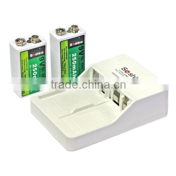 New 9V Ni-MH Rechargeable Battery 250mAh Ni-MH battery pack 9v rechargeable battery