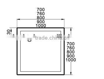 North America and AUS market UPC/cUPC certified 800x800 acrylic shower tray, square acrylic shower base, tray