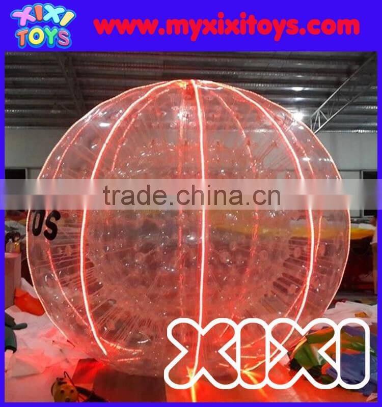 2016 Popular PVC/TPU Inflatable LED Lighting Zorb Soccer Balls