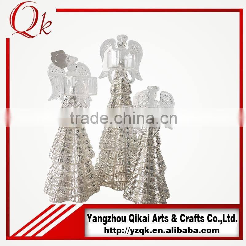 Lampworking glass angels glass crafts with candlestick for Europe and US market