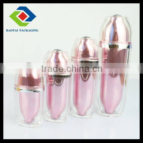 shiny sliver 100ml acrylic lotion bottle with pump for toner,foundation,bb cream