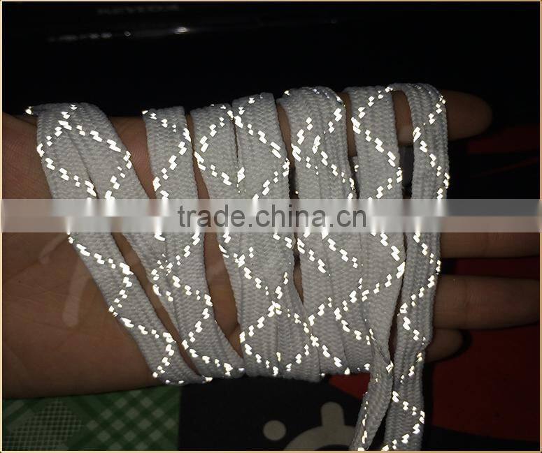 3M Polyester flat rope light reflecting safety shoelaces