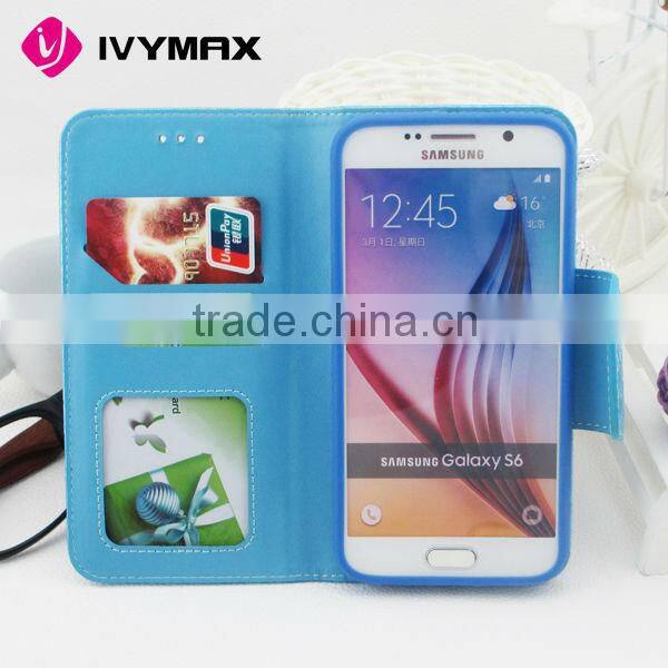 Fashion Popular universal tpu card hold cell phone case for S6