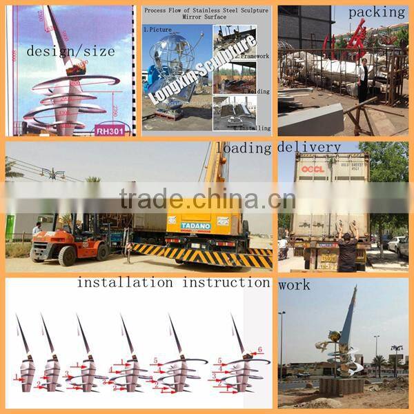Outdoor Modern 304 Stainless Steel Sculpture for Garden Decoration