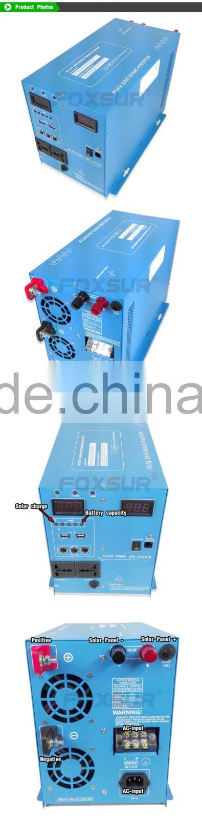 Hot selling Foxsur 1500W industrial 24V dc to 110V AC off grid Best quality Solar panel Pure Sine Wave Inverter with controller