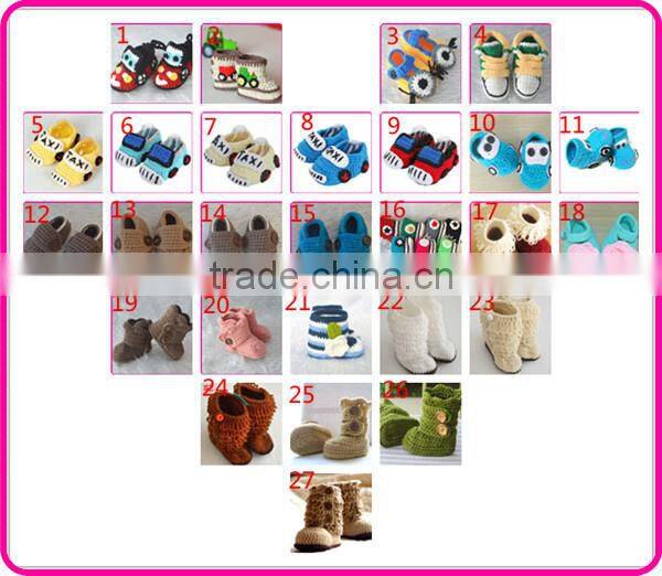 Christmas hot sale handmade winter soft crochet boot shoes for baby