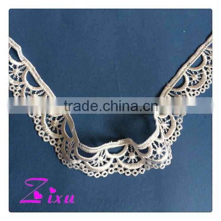 Decorative water soluble /guipure chemical crochet cord lace trim/polyester flower trim lace for