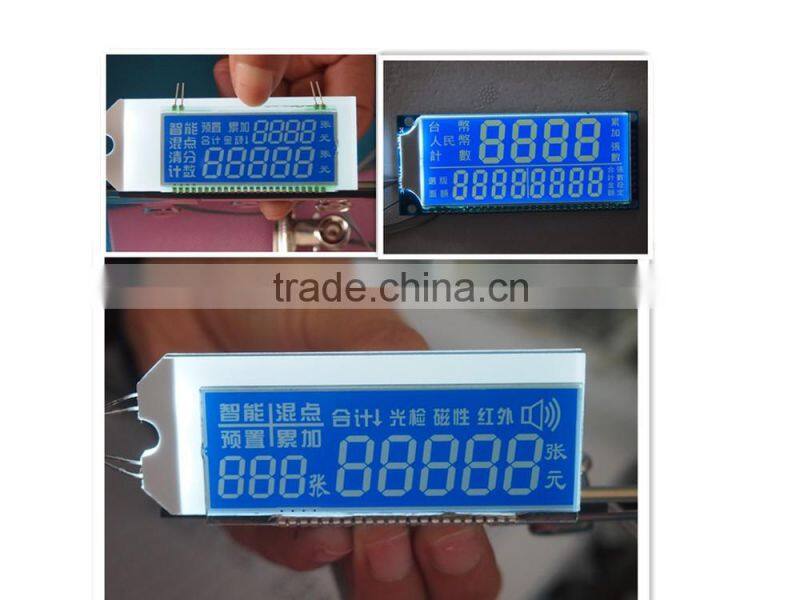 custom negative segement lcd ,character money-counting machine lcd display,counter display