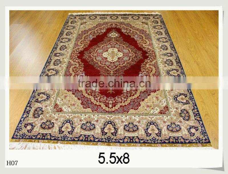 5.5x8 ft classical oriental red handknotted persian handmade silk rugs