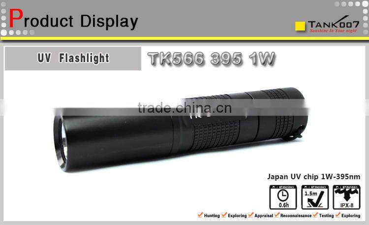 China first UV Flashlight 395nm 1w with Japan UV TK566