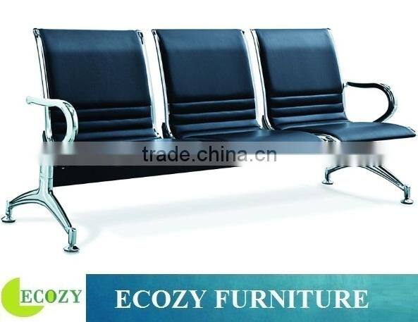 Public PU leather waiting chair for airport, salon, bank, hospital