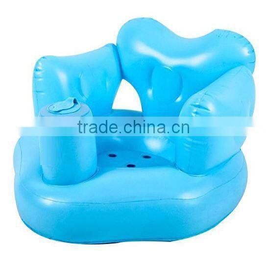 comfort and portable novelty inflatable little arm chair baby stool in blue