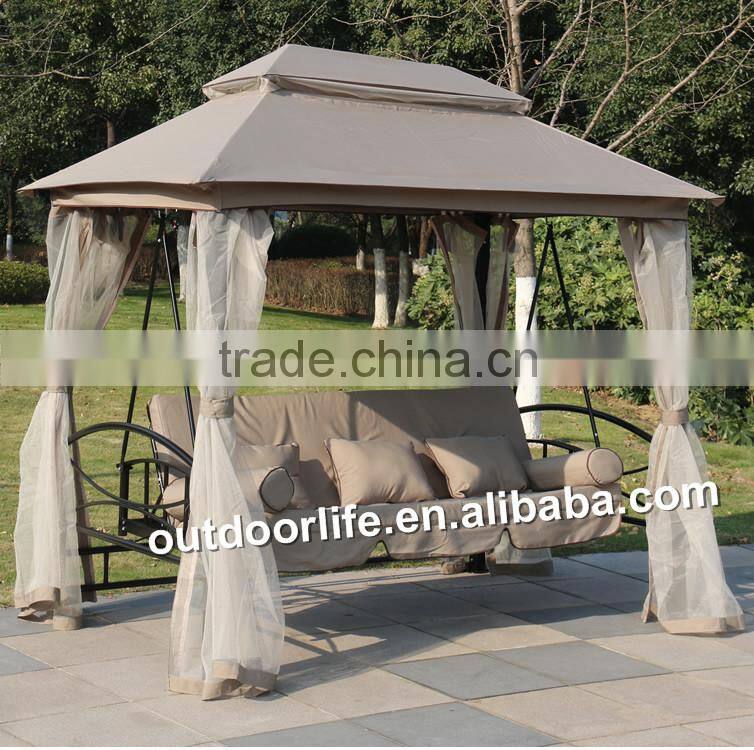 Hot selling 4 seats canopy swing chair with mosquito net