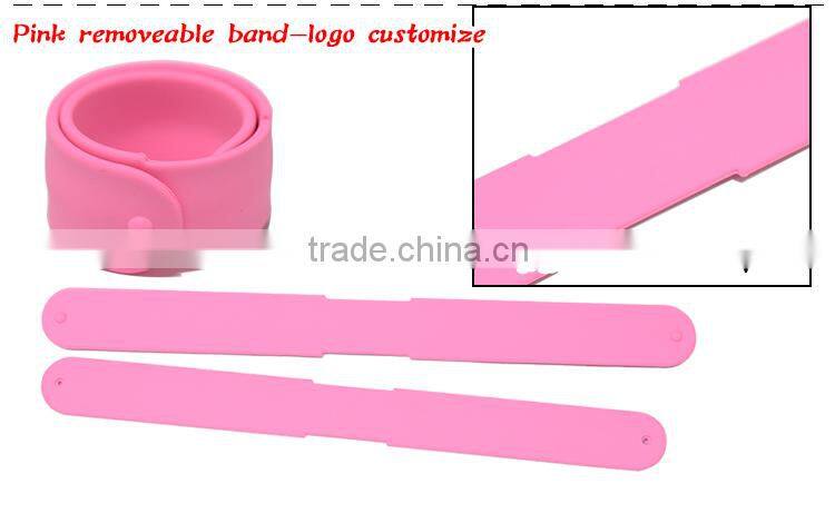 Heart transfer printing Cartoon silicone children slap arm band for watches