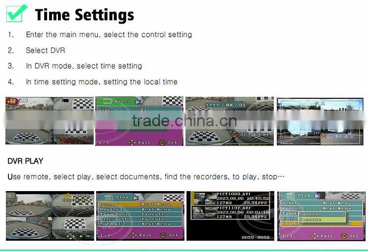 Seamless Splicing with 4 video input 360 degree car camera system parking system
