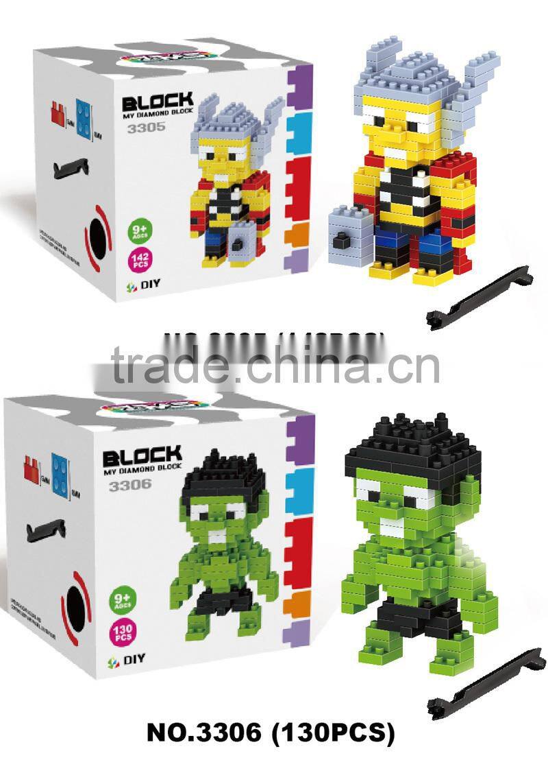 HOT ! 220pcs Super Hero Series Mini figures Nano Building Blocks For Kids