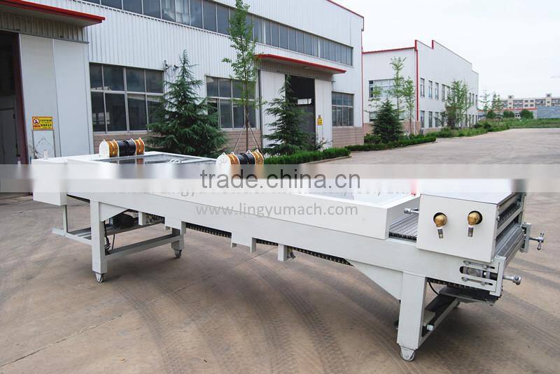 Long cooling steel belt for powder coatings