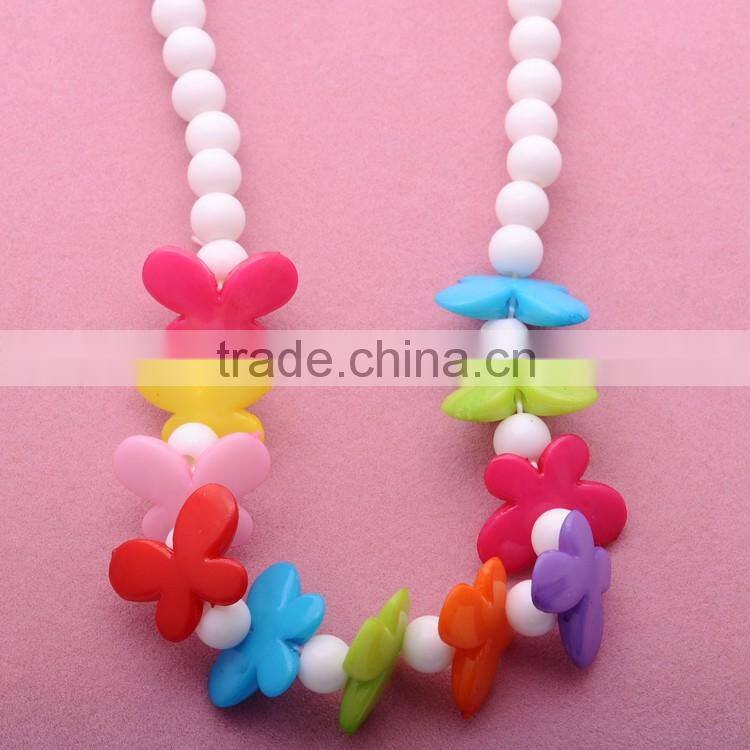 >>>2016 New arrival children kids accessories Acrylic flower girl kids necklace bracelet jewelry sets/