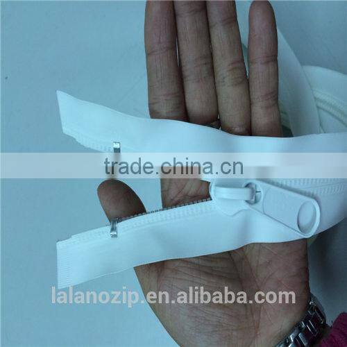 2015 new Top quality 10# big size 4m long nylon water resistant Zipper in white for wholesale