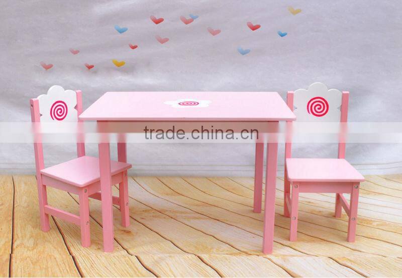 Wooden children table and chair