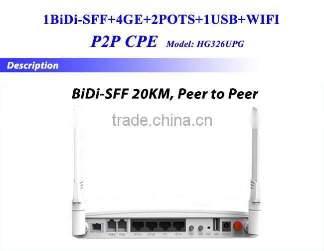 Network Solution Fiber to Home 4GE+2POTS+WiFi+USB Port P2P Peer to Peer CPE with VoIP