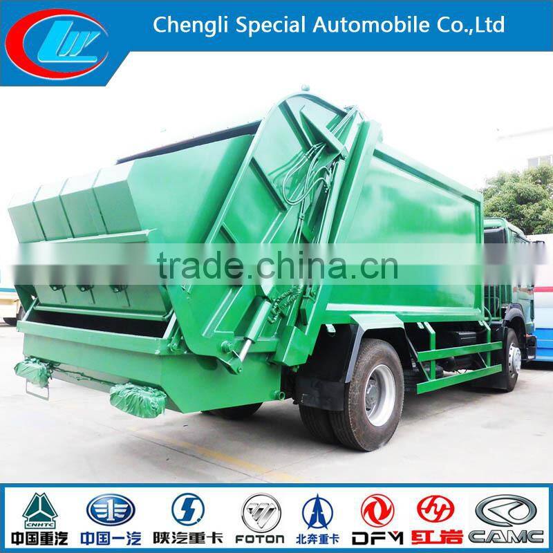 New condition HOWO 6m3 Waste Compression type Garbage Truck, Side Loading Garbage Compactor Truck, Rear garbage compactor Truck