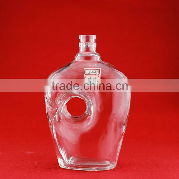 Beautifui heterogenic glass bottle clear glass bottle oblique body glass bottle