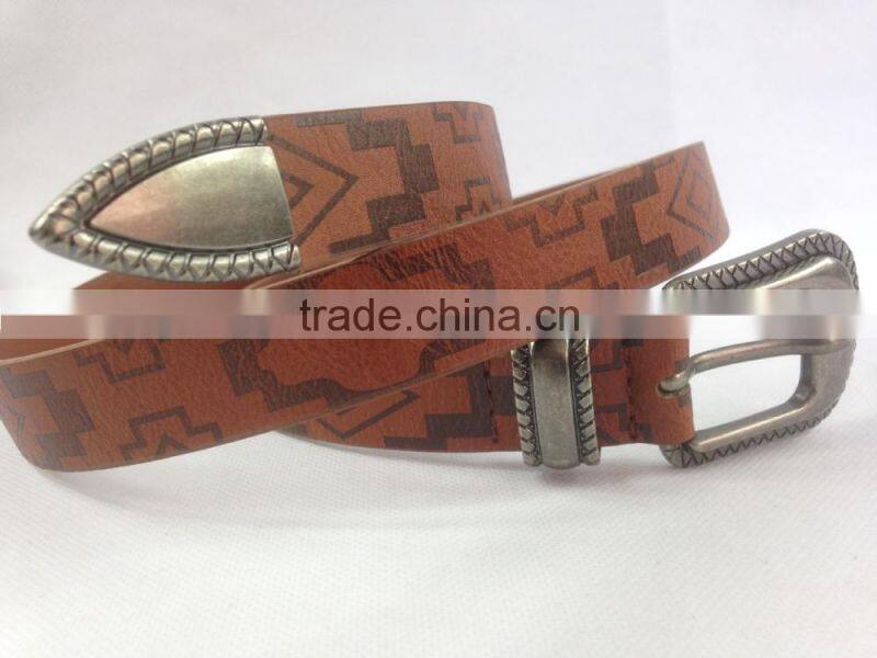 nice printed design belt with retro buckle for girl