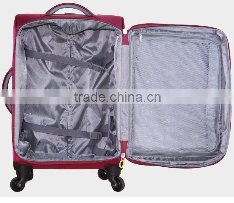 2016 Desiner High End Business style Fabric trolley Luggage suitcase with 4 spinner wheels
