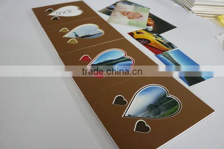Promotional gift insert photos 4x6" 1.4mm black heart frame paper board