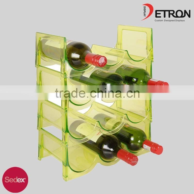 Wholesale 4 tiers acrylic wine bottles display rack