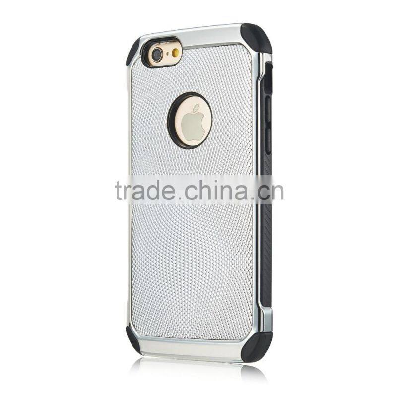 Electroplating Metal Cover Hybird TPU+PC Hard Case Shockproof Armor Back Case for iPhone 6 6s 6s Plus Samsung s7 s7edge