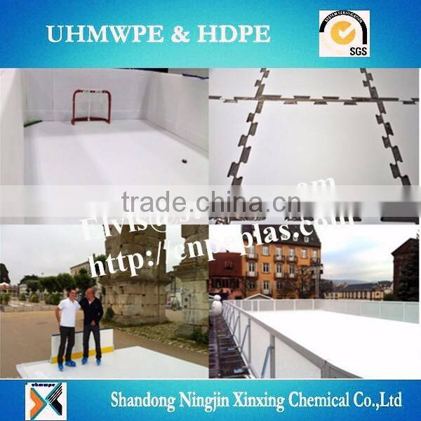 High density plastic boards for synthetic ice skating rink system