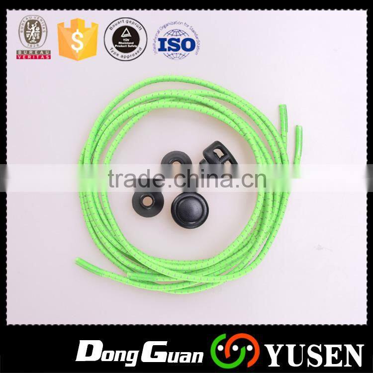 2016 Lock no tie multi colorful custom reflective elastic shoelaces with imported rubber