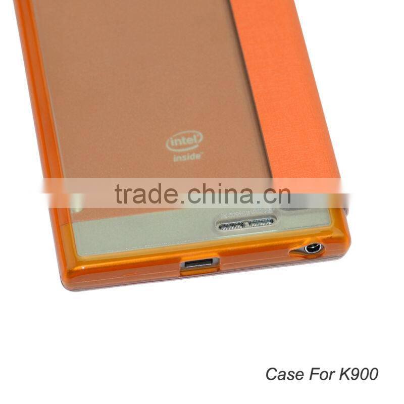2014 high quality flip leather mobile case for lenovo k900