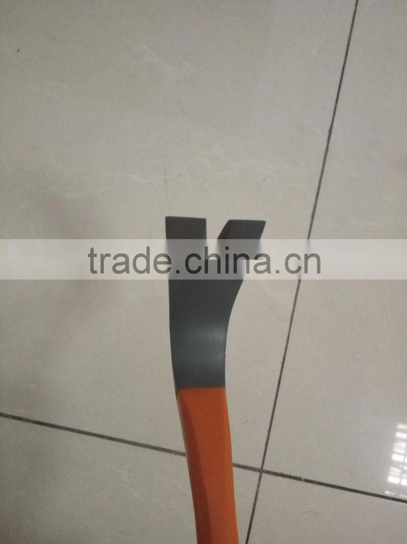 W-05 50 CrV drop forged /whole heat treatment wrecking bar/wood tip