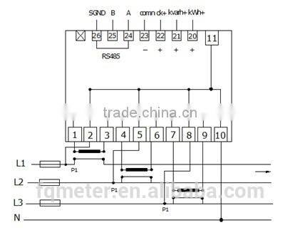 EM537 solar wattmeter smart power meter with rs485 communication three phase digits electronic energy meter 380v/400v