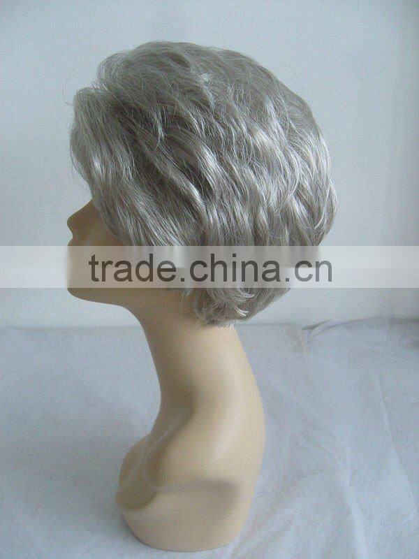 Short Synthetic Grey Full Lace Wigs For Women